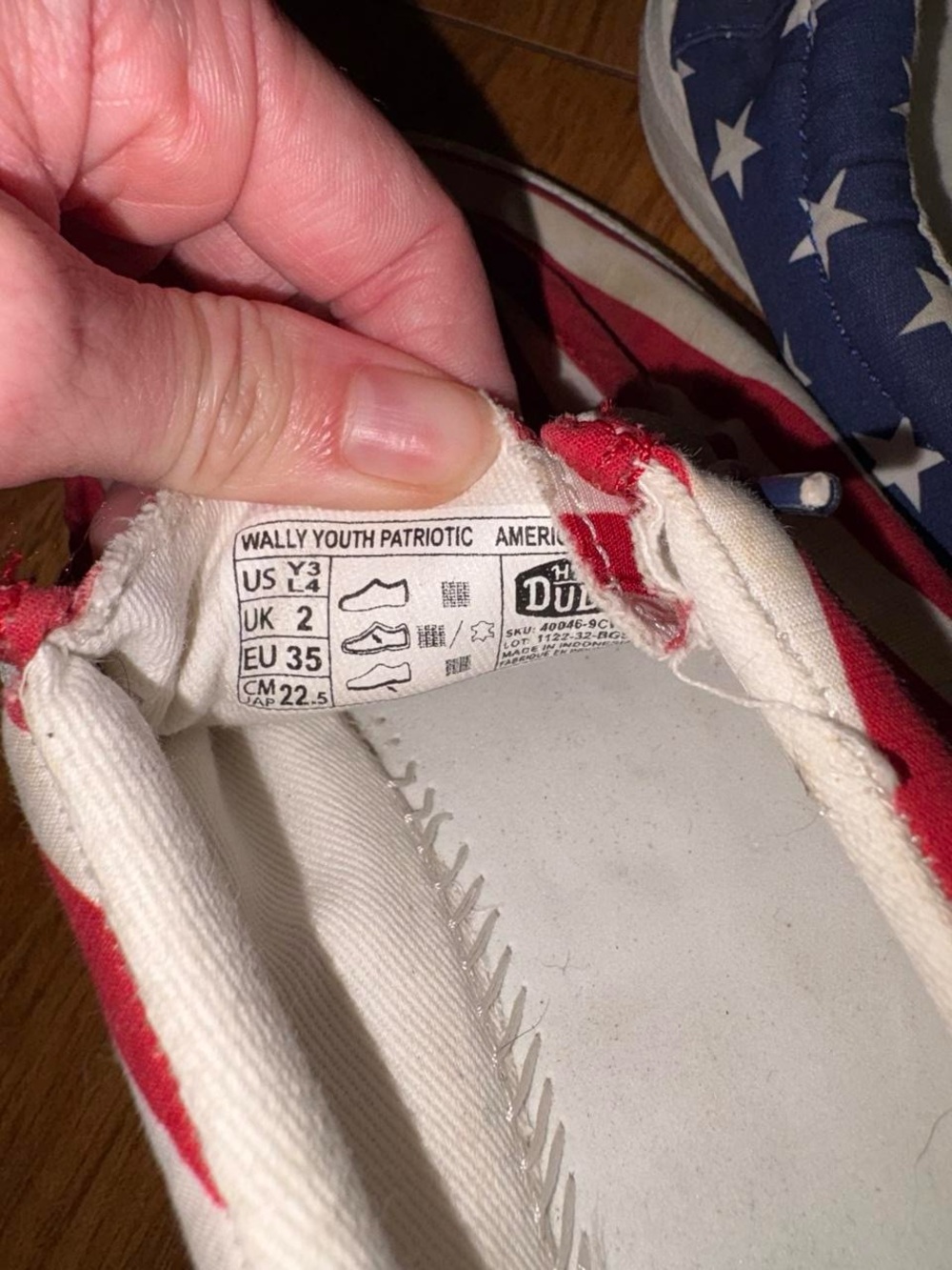 Hey Dude Kids Americana Slip-Ons - Red & Blue Star and Stripe Print - Picture 3 of 5